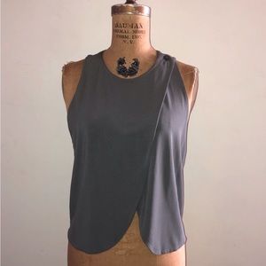 GIORGIO ARMANI] Black label Elegant Grey Front double layered Top